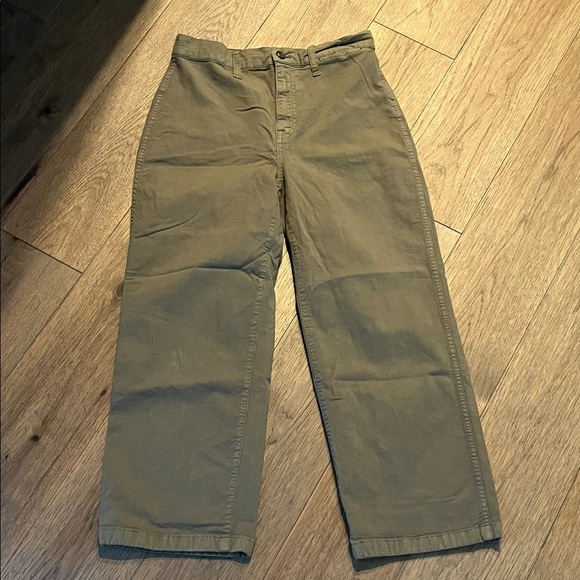 J. Crew Pants - J.Crew Olive Wide Leg Chino Pants | Casual Utility Style, Size 6/28